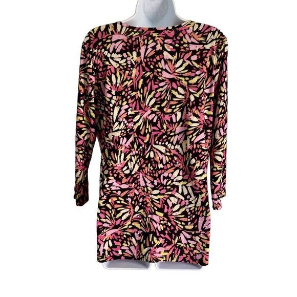 Emily Daniels Pullover Top with 3/4 Sleeves, Keyhole, Sparkle Women's Medium - Picture 6 of 9